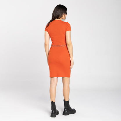 Vestido Curto Ribana - Laranja Apricot