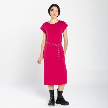 Vestido Midi Manga Japonesa - Magenta