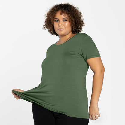 Tech T-Shirt Modal Plus Feminina - Verde Figo