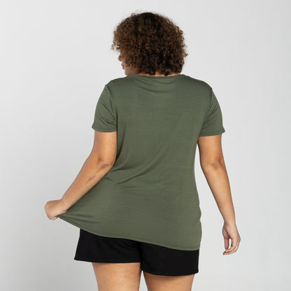 Tech T-Shirt Modal Plus Feminina - Verde Figo