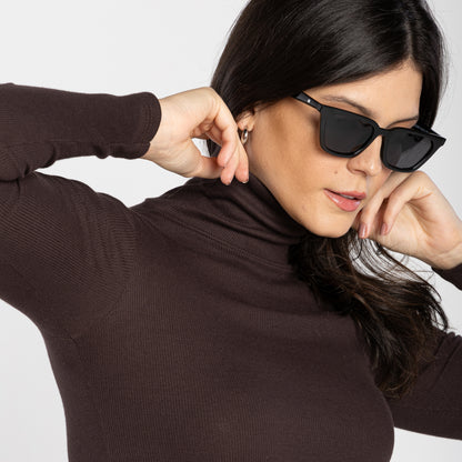 Blusa Ribana Anti Odor Gola Rolê - Marrom