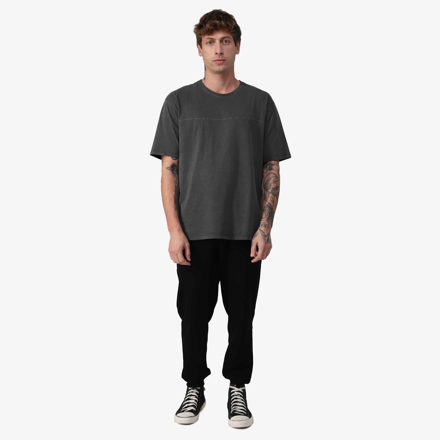 T-Shirt Stone Oversized Masculina - Preto