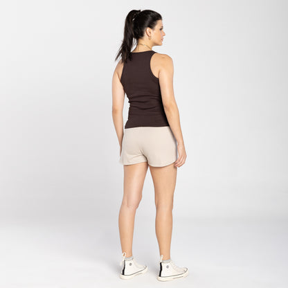 Regata Ribana Tech Anti Odor Gola V Feminina - Marrom