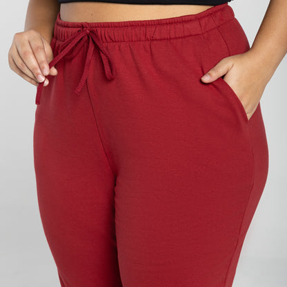 Calça Jogger Moletom Comfort Flanelado Feminina - Vermelho Escarlate