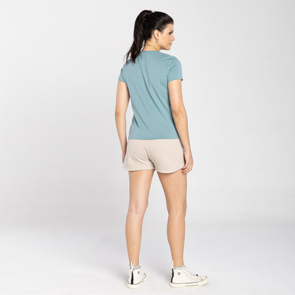 Camiseta Básica Gola V Cobregola Feminina - Verde Hortelã