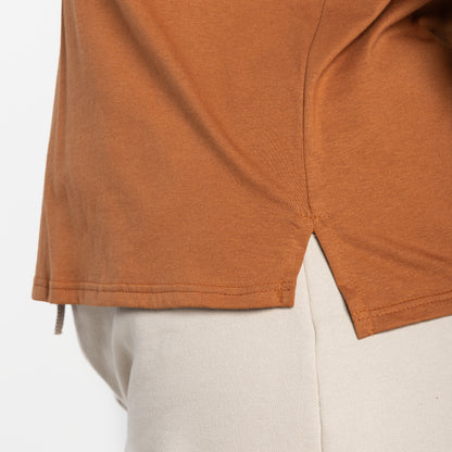 Tech T-Shirt Anti Odor Boxy Plus Feminina - Marrom Canela