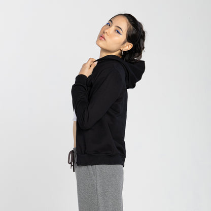 Jaqueta Tech Impermeável Moletom Feminina - Preto