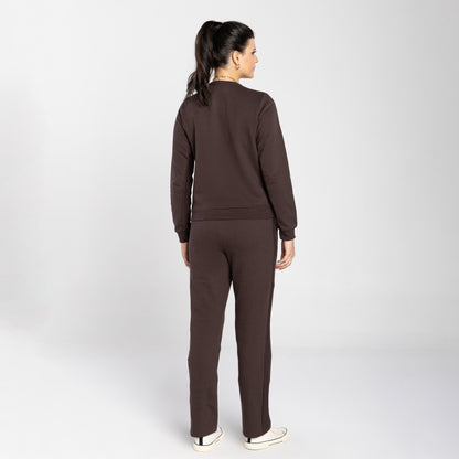 Blusão Tech Impermeável Moletom Flanelado Recorte Feminino - Marrom