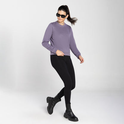 Blusão Tech Impermeável Moletom Flanelado Recorte Feminino - Mirtilo