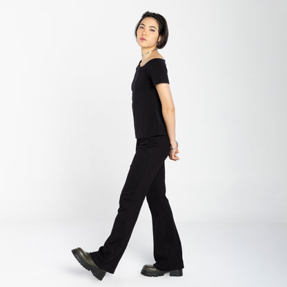 Tech T-Shirt Impermeável Ombro Único Feminina - Preto