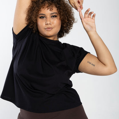 Tech T-Shirt Anti Odor Raglan Plus Feminina - Preto