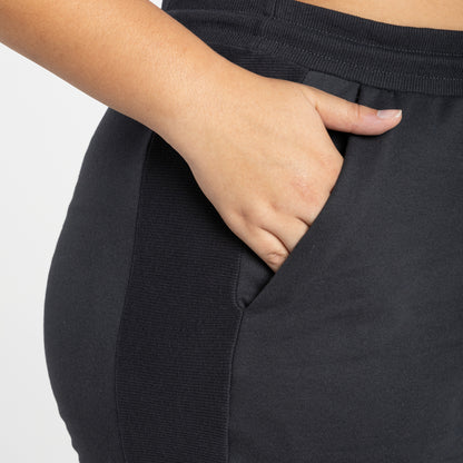 Calça Tech Impermeável Moletom Flanelado Recorte Plus Feminina - Cinza Escuro