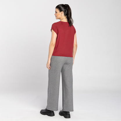 Camiseta Raglan Viscose Feminina - Vermelho Escarlate
