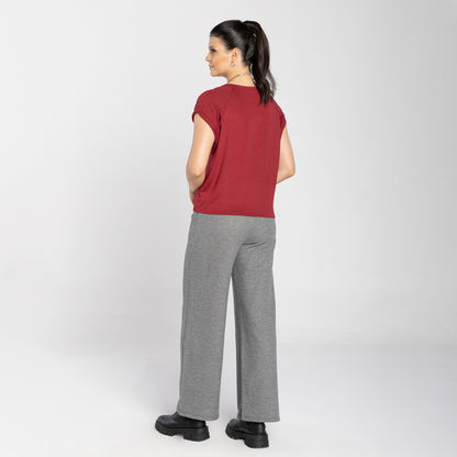 Camiseta Raglan Viscose Feminina - Vermelho Escarlate