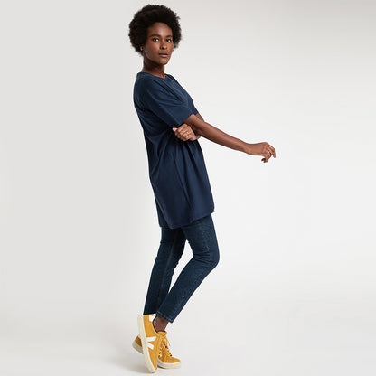 Camiseta Pima Oversized Feminina | Life Collection - Azul Marinho