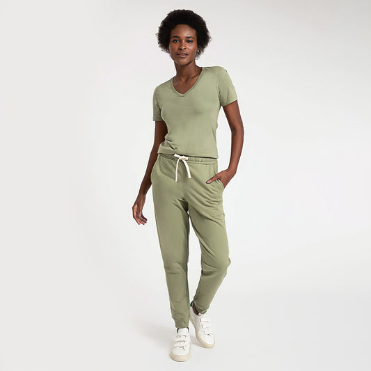 Calça Jogger de Moletom Feminina - Verde Jade