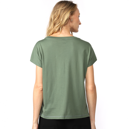 Camiseta Pima Ampla Feminina - Verde Pinheiro