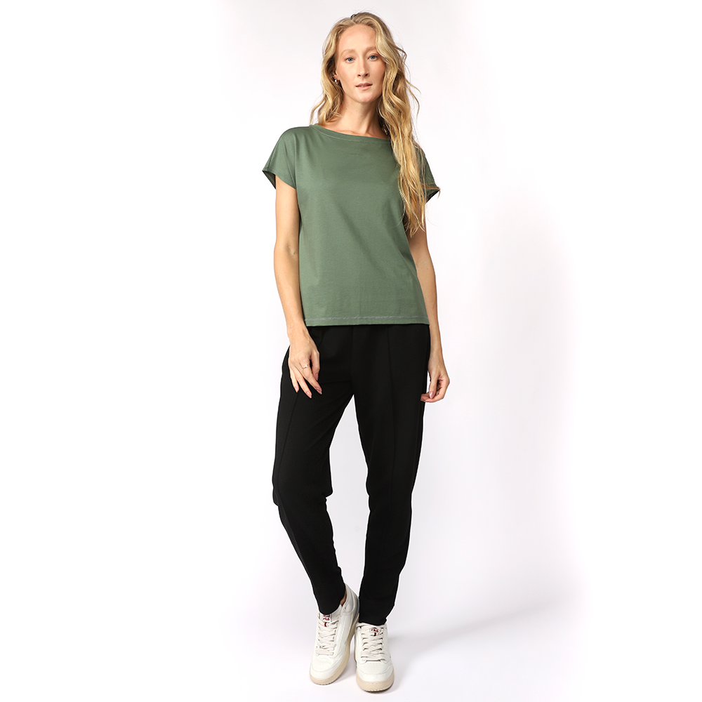 Camiseta Pima Ampla Feminina - Verde Pinheiro