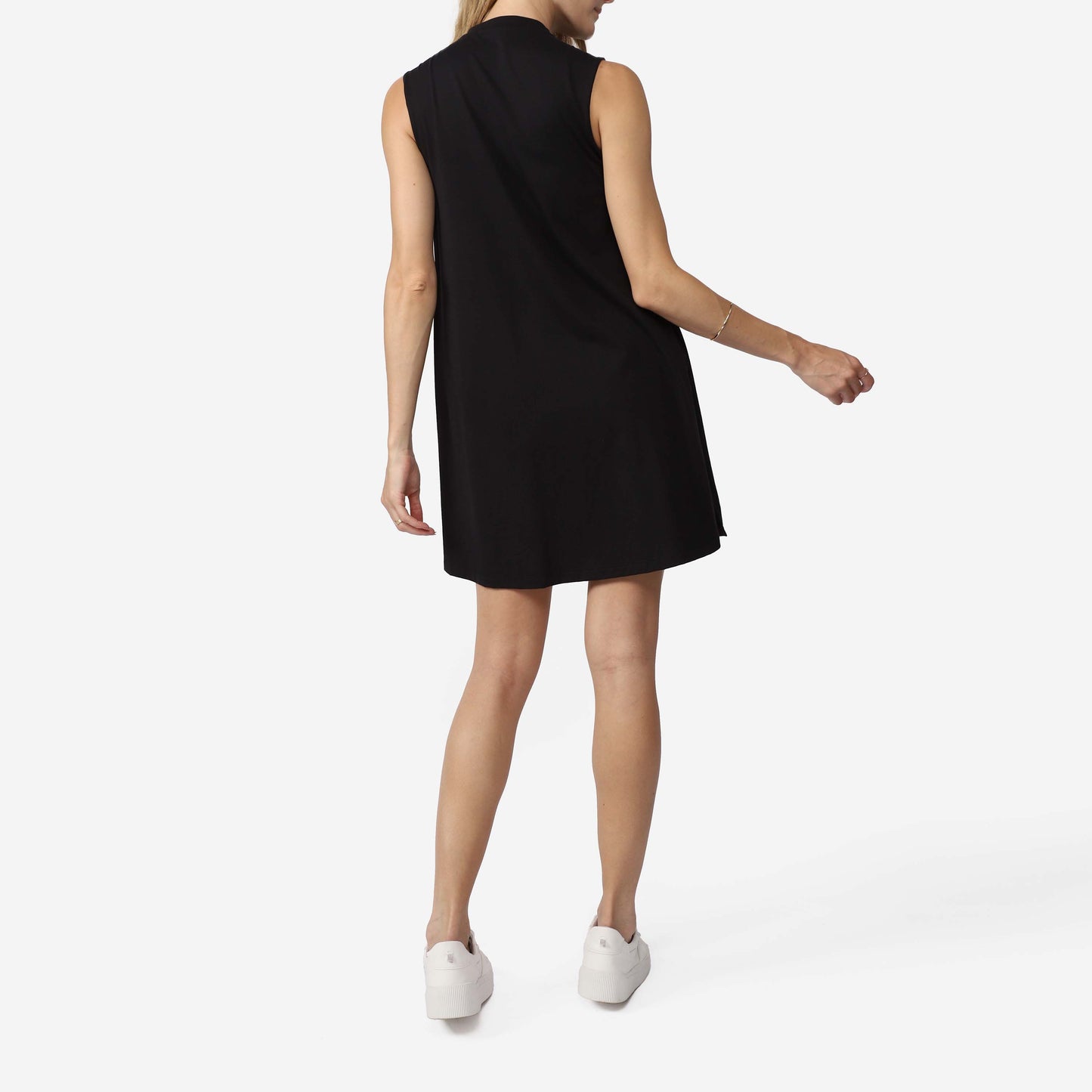 Vestido Curto Cotton Pima Gola Alta - Preto
