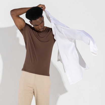 Undershirt Micromodal Masculina - Marrom
