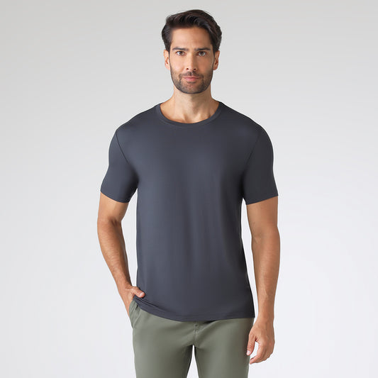 Camiseta Modal Masculina | Travel T-Shirt - Cinza Escuro