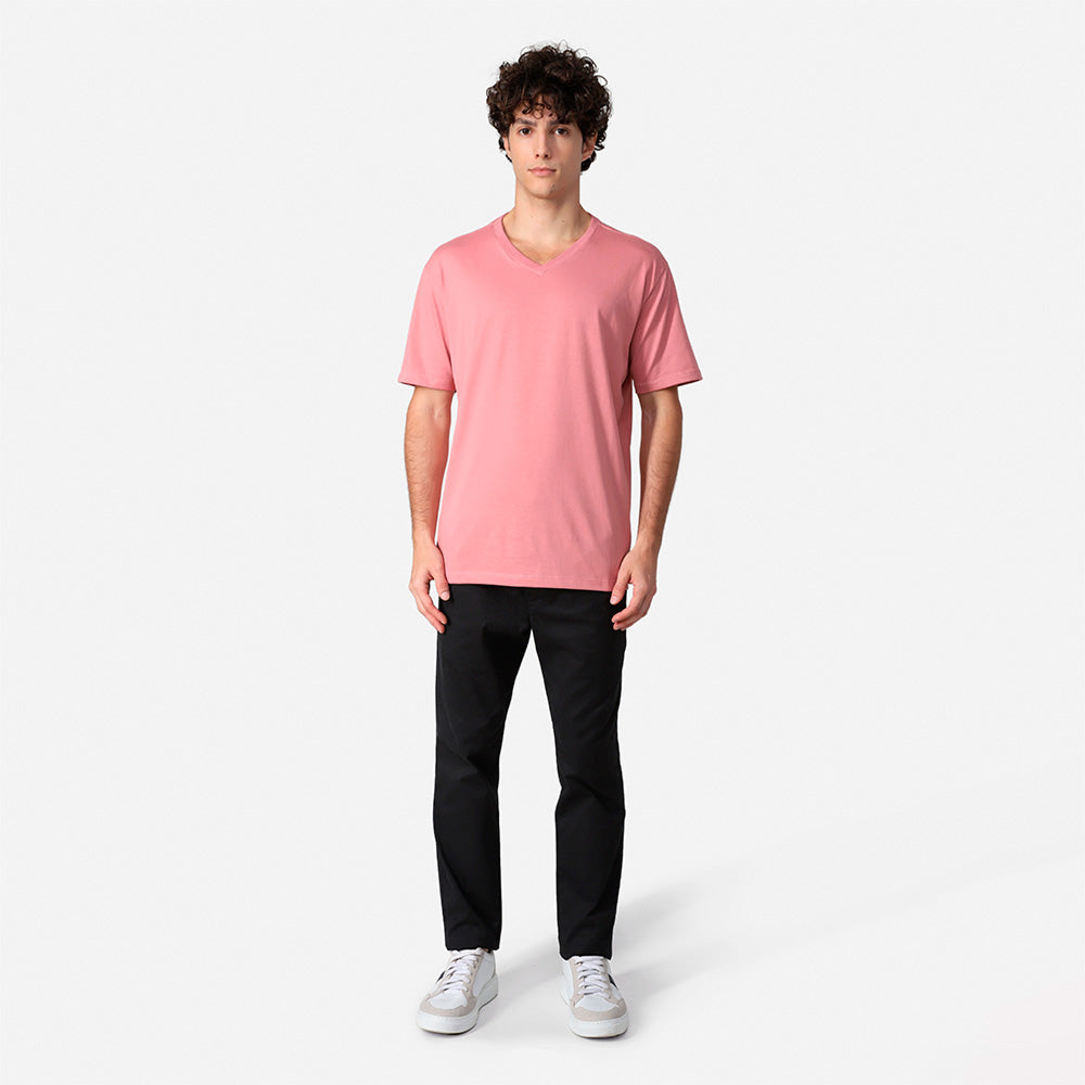 Camiseta Pima Gola V Masculina | Life Collection - Rose