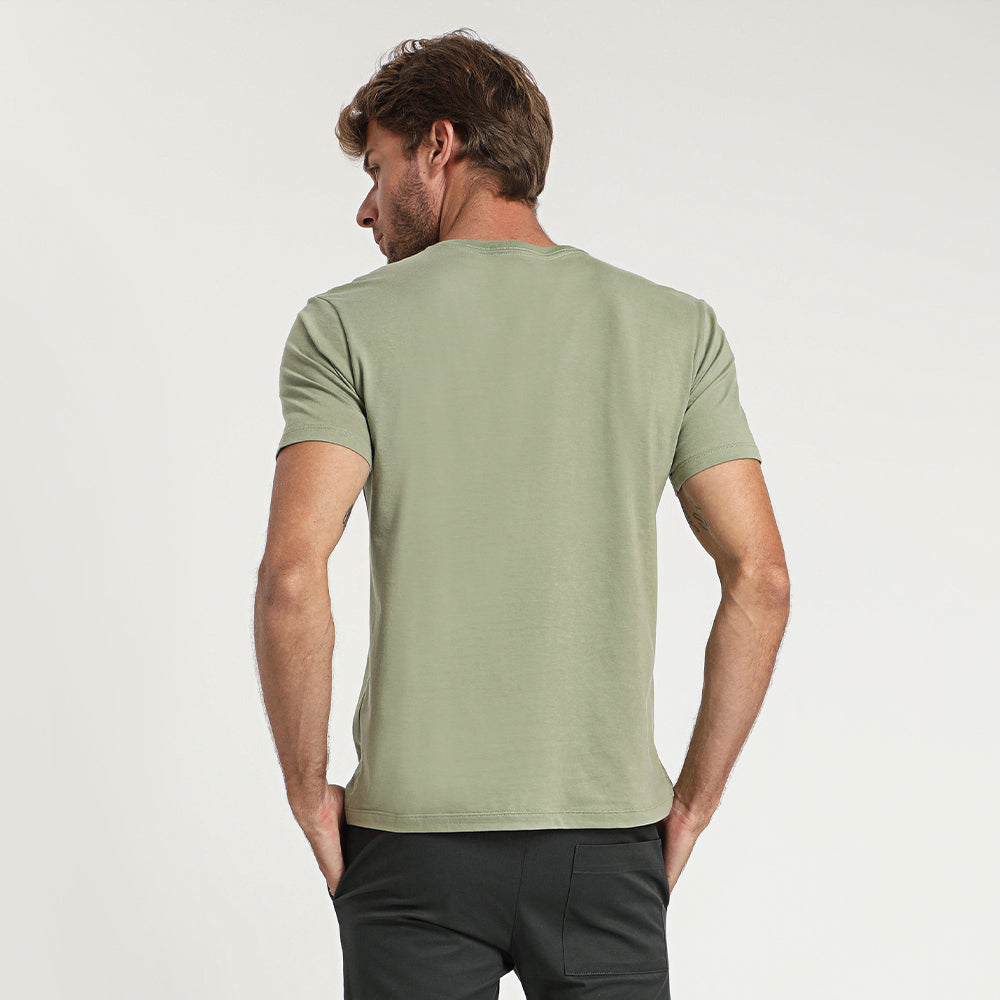 Camiseta Pima Gola V Masculina | Life Collection - Verde Jade