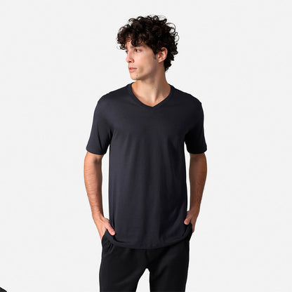 Camiseta Pima Gola V Masculina | Life Collection - Cinza Escuro
