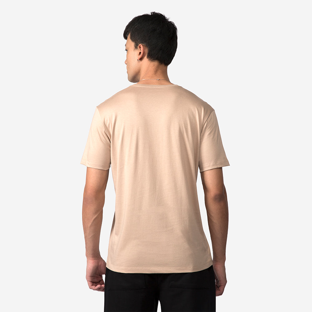 Camiseta Pima Gola V Masculina | Life Collection - Bege Camel