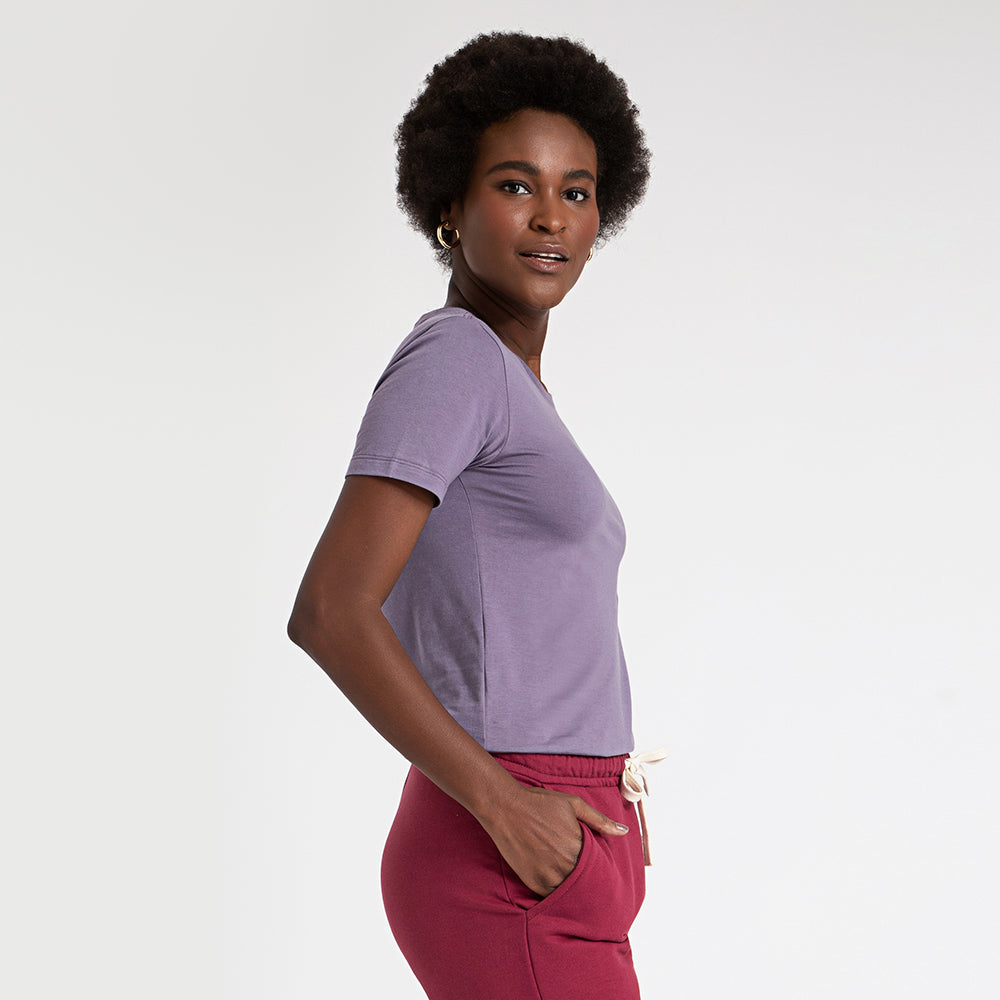 Camiseta Algodão Premium Feminina | Everyday Collection - Roxo Ametista