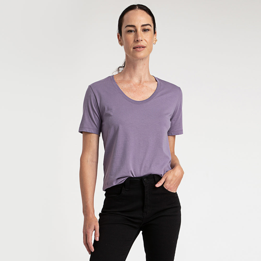 Camiseta Pima Gola U Feminina | Life Collection - Roxo Ametista