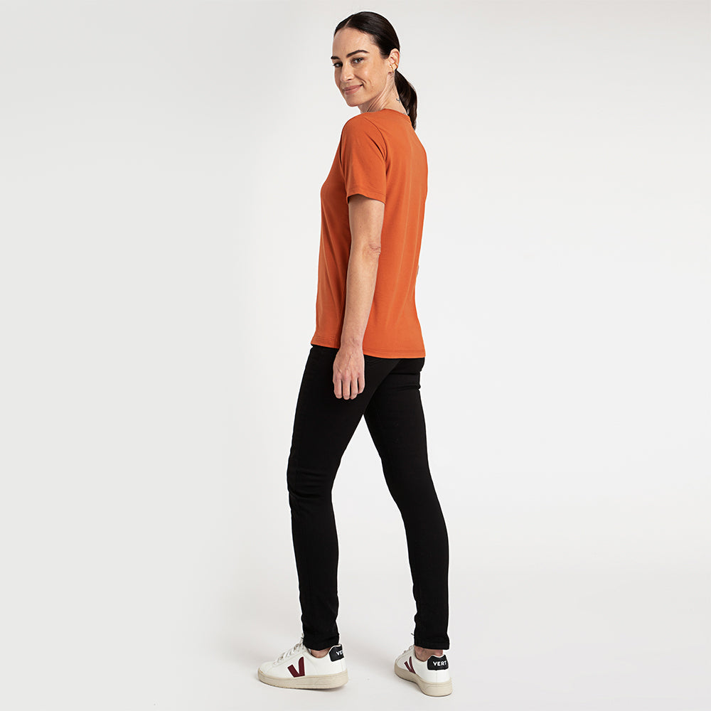 Camiseta Pima Gola U Feminina | Life Collection - Terracota