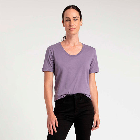 Camiseta Algodão Premium Gola U Feminina | Everyday Collection - Roxo Ametista