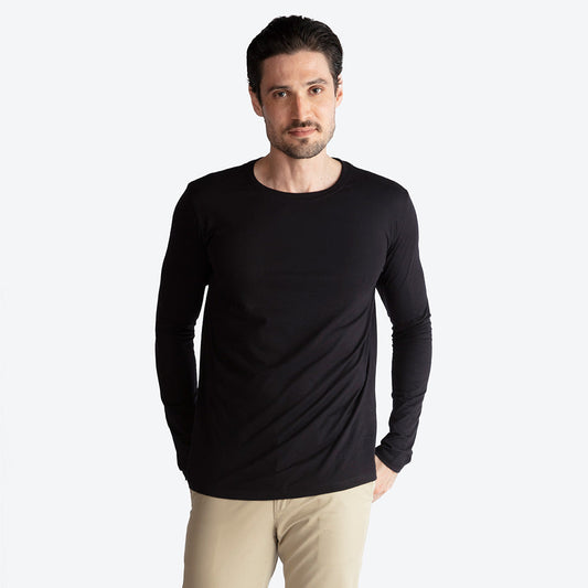 Camiseta Algodão Premium Manga Longa Masculina | Everyday Collection - Preto