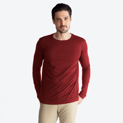 Camiseta Algodão Premium Manga Longa Masculina | Everyday Collection - Marsala