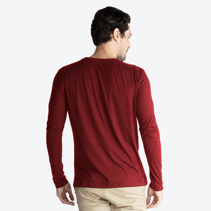 Camiseta Algodão Premium Manga Longa Masculina | Everyday Collection - Marsala