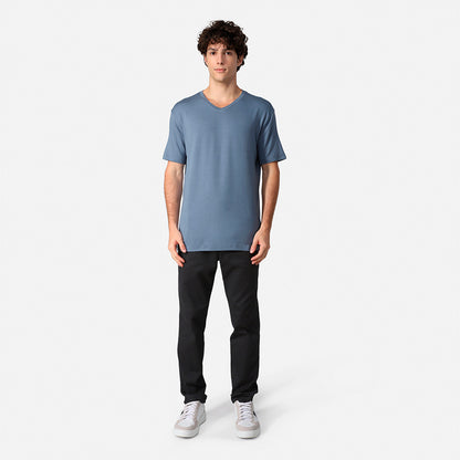 Camiseta Modal Gola V Masculina | Travel Collection - Azul Cobalto