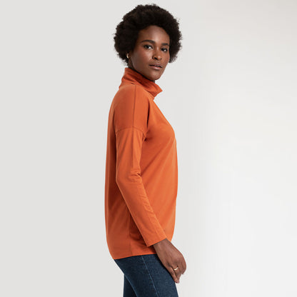 Blusa Pima Gola Rolê Feminina - Terracota