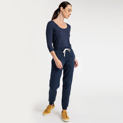 Blusa Modal Manga 3/4 Feminina | Travel Collection - Azul Marinho