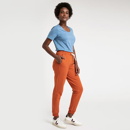 Calça Jogger de Moletom Feminina - Terracota