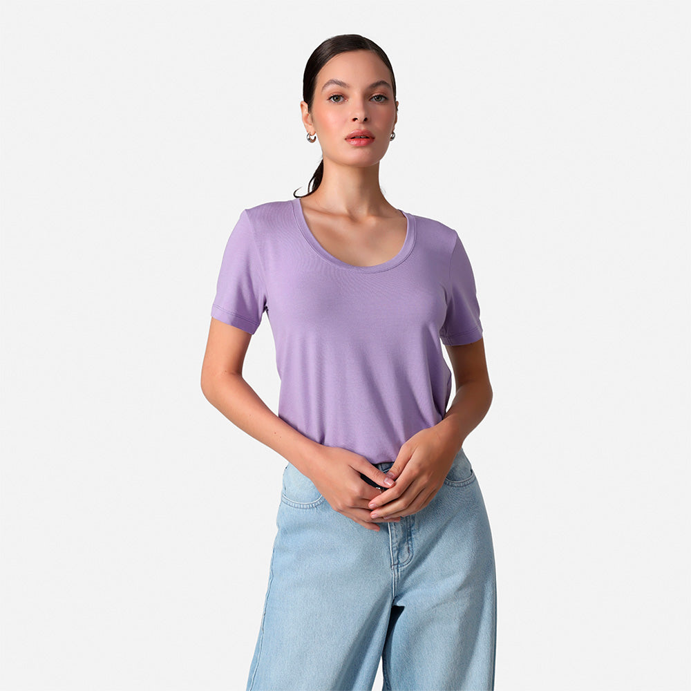 Tech T-Shirt Modal U Premium Feminina | Basico.com - Lilás