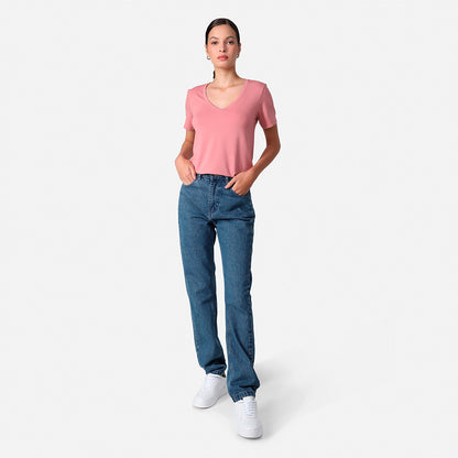 Tech T-Shirt Modal V Premium Feminina | Basico.com - Rose