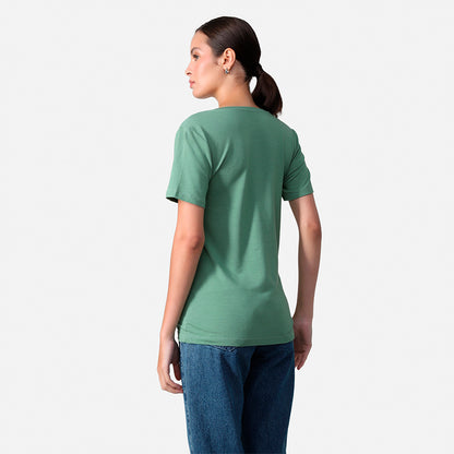 Camiseta Modal Gola V Feminina | Travel Collection - Verde Oliva