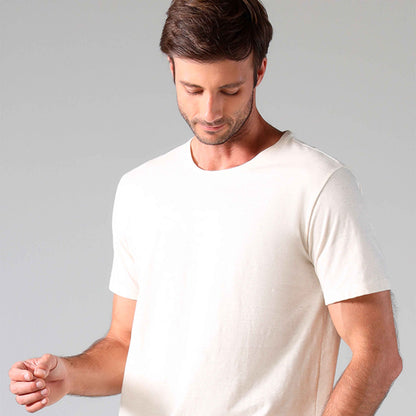 Camiseta Malha Linho Masculina - Off White