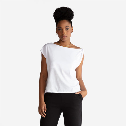 Blusa Algodão Ultraleve Assimétrica Feminina - Branco