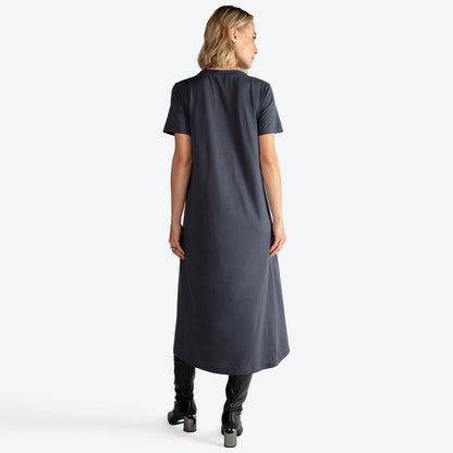 T-Shirt Dress Midi Algodão Premium | Everyday Collection - Grafite