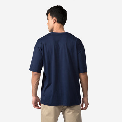 Camiseta Boxy Algodão Premium Masculina | Everyday Collection - Azul Marinho