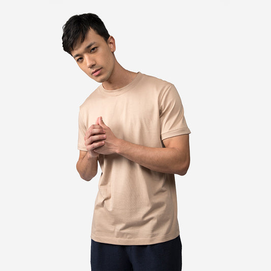 Camiseta Pima Punho Masculina | Life Collection - Bege Camel