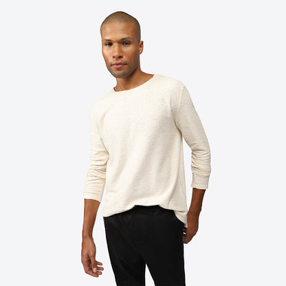 Blusa Blend Linho Textura Masculina - Off White