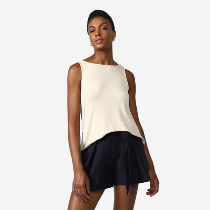 Regata Viscose Torção Costas Feminina - Off White